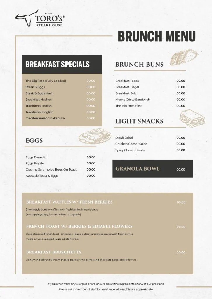 BRUNCH MENU INCOMING